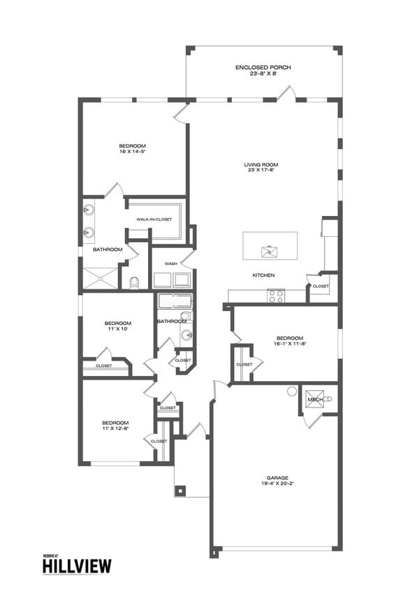 Floor Plan - 4 bedroom 2 bathroom