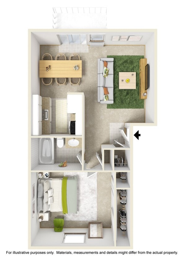 Floor Plan - RPA-1x1(610) B