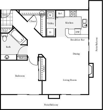 Floor Plan - 1x1 - M