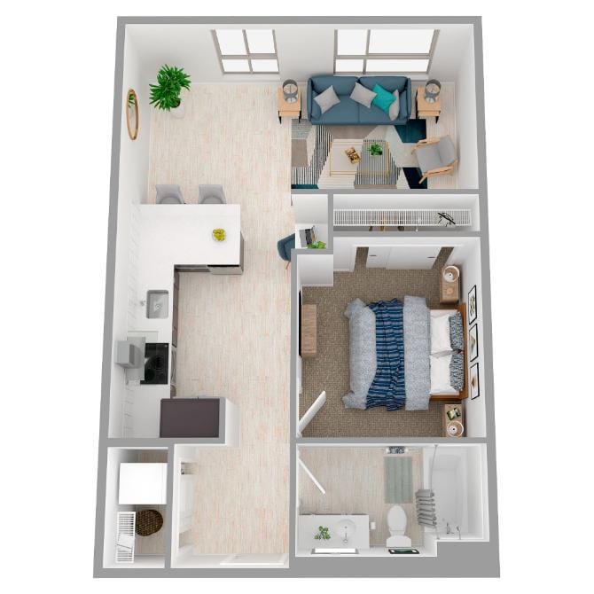 Floor Plan - 1 Bed/1 Bath Urban-a40.1