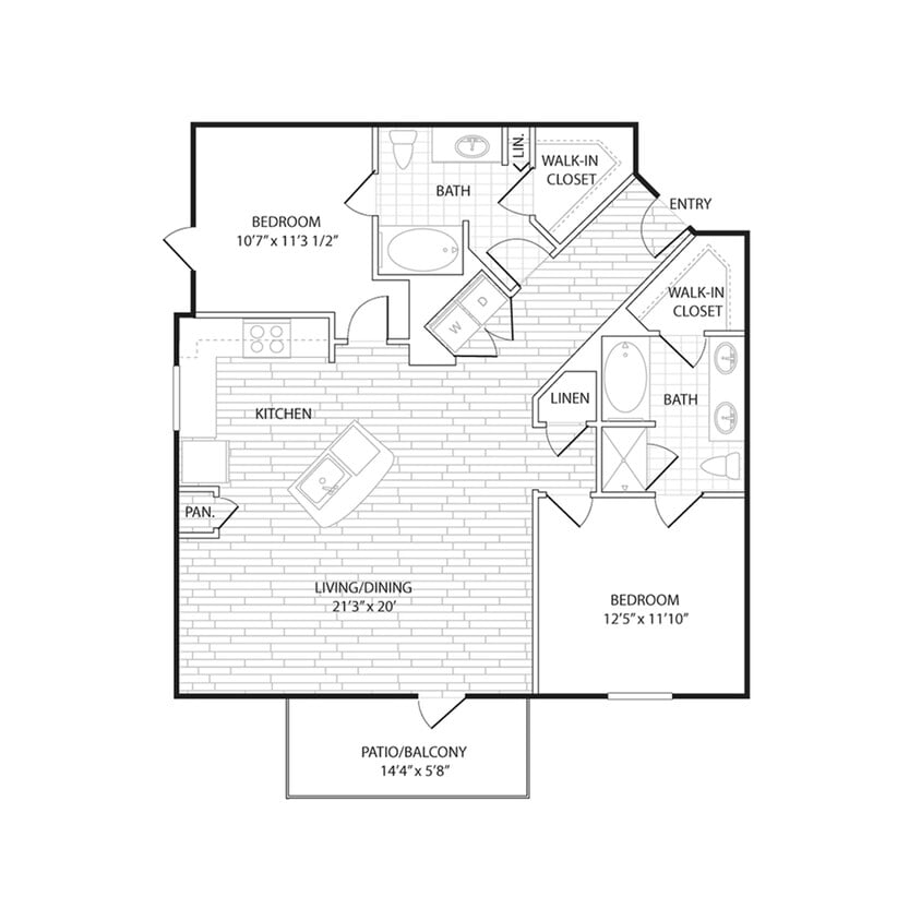 Floor Plan - B6 - Two Bedroom