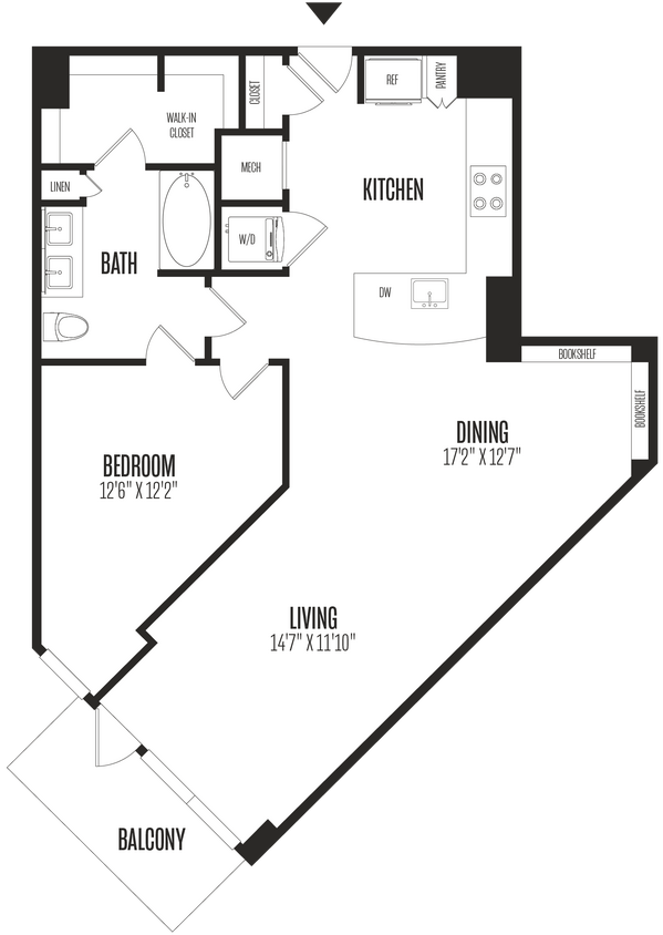 Floor Plan - 1 Bed/1 Bath-1B