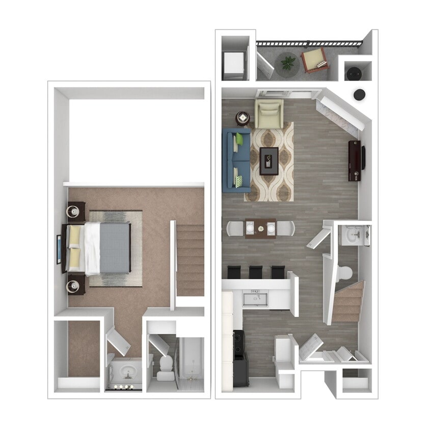 Floor Plan - 1x1 Loft Upgrade