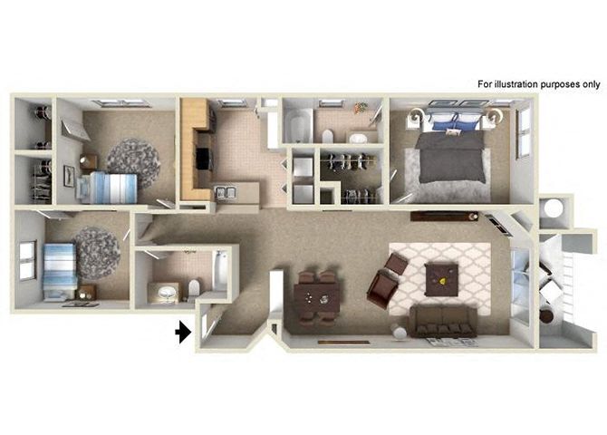 Floor Plan - E 1,324 SF San Marcos