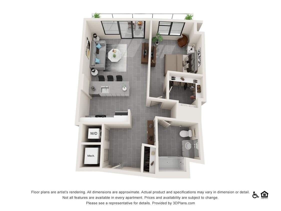Floor Plan - One Bedroom C