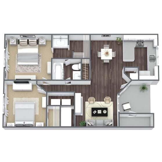 Floor Plan - 2x1