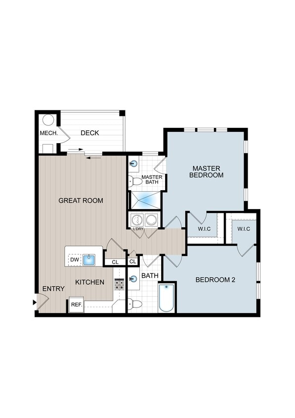 Floor Plan - 2 Bed 2 Bath