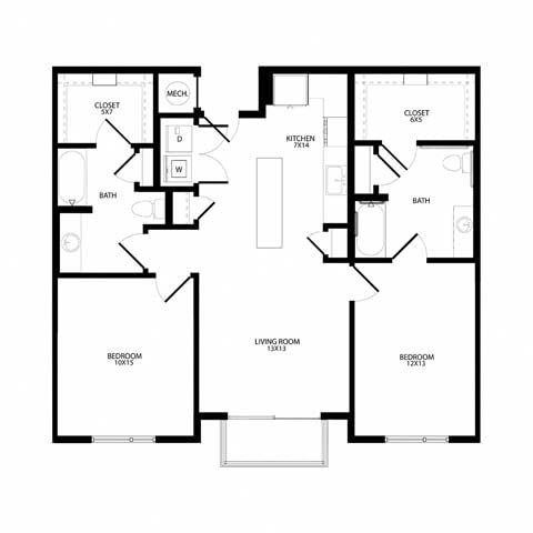 Floor Plan - Two-Bedroom (B2)