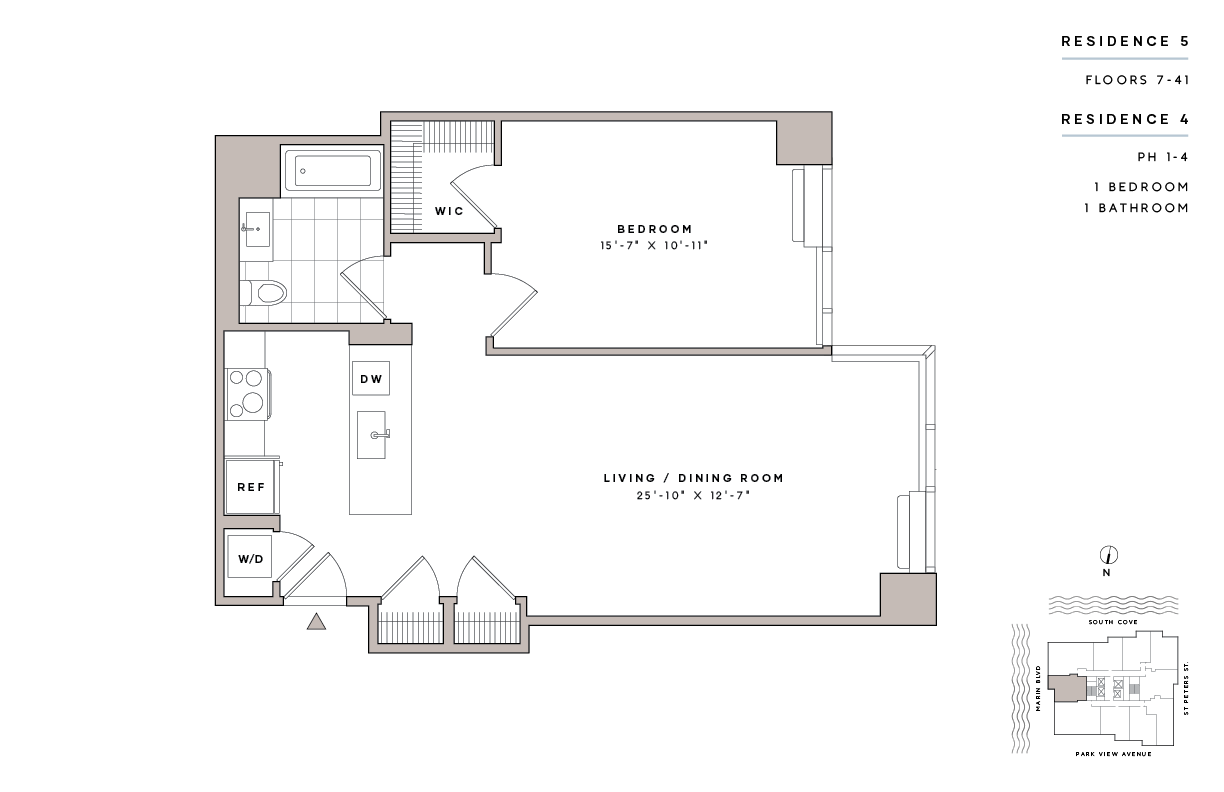 Floor Plan - 1 Bed1 Bath-A17