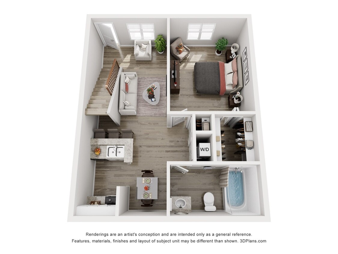 Floor Plan - 2 Bed 2 Bath T1