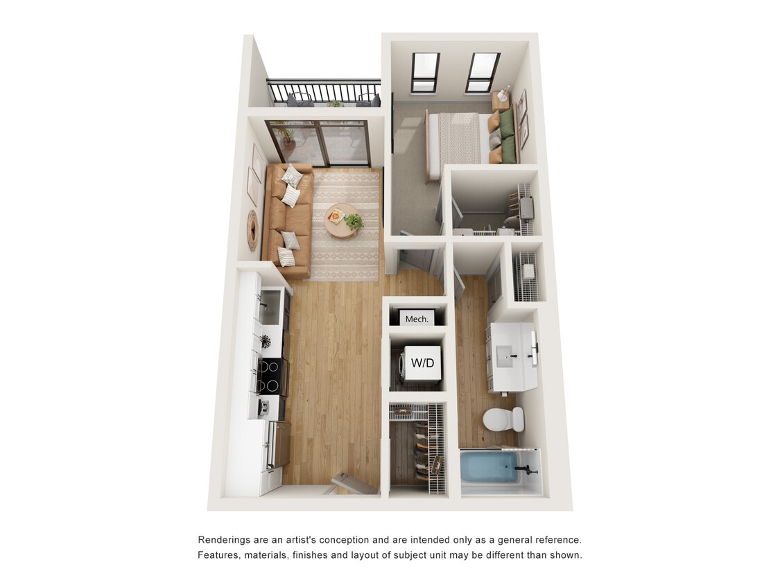 1/1 E - One Bedroom - Pollock