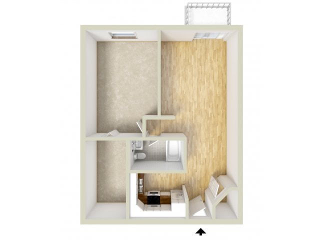 One bedroom floor plan - One Bedroom