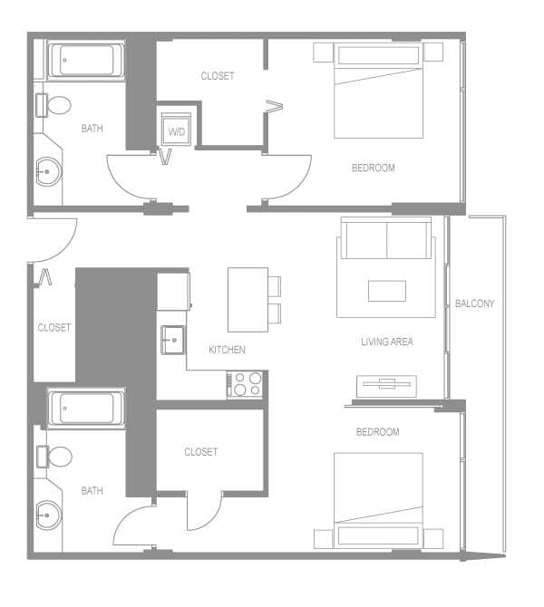 Floor Plan - Navona Two Bedroom Flat B