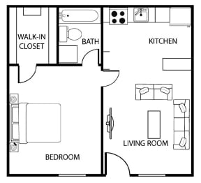 Floor Plan - One Bedroom