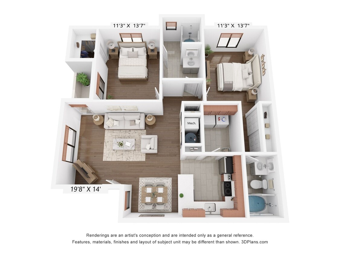 Floor Plan - The Two Bedroom 