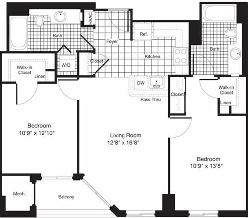 Floor Plan - 2 Bedrooms I