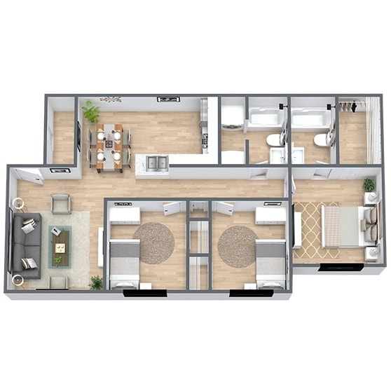 Floor Plan - Enchanted Grove (3 Bed, 2 Bath) RENOVATED