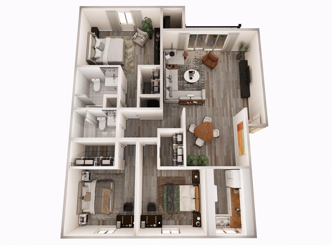 Floor Plan - 3 Bedroom 2 Bathroom