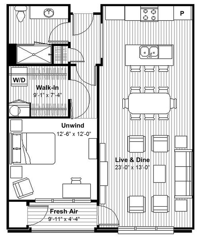 Chic 1 BR + Private Balcony, Spa Shower - Chic 1 BR + Private Balcony, Spa Shower