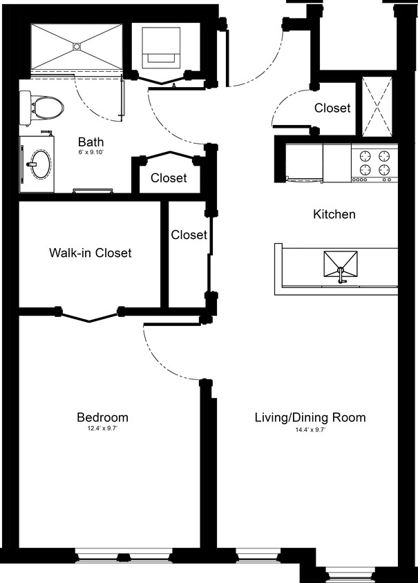 Floor Plan - 1 Bedroom 1B1