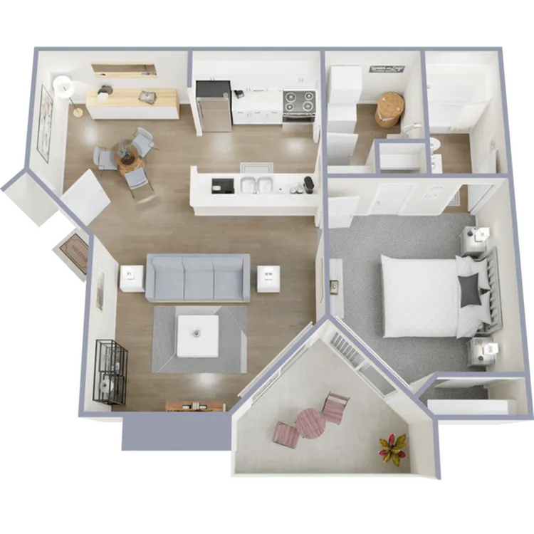 714 square foot one bedroom, one bath apartment home - Elbert