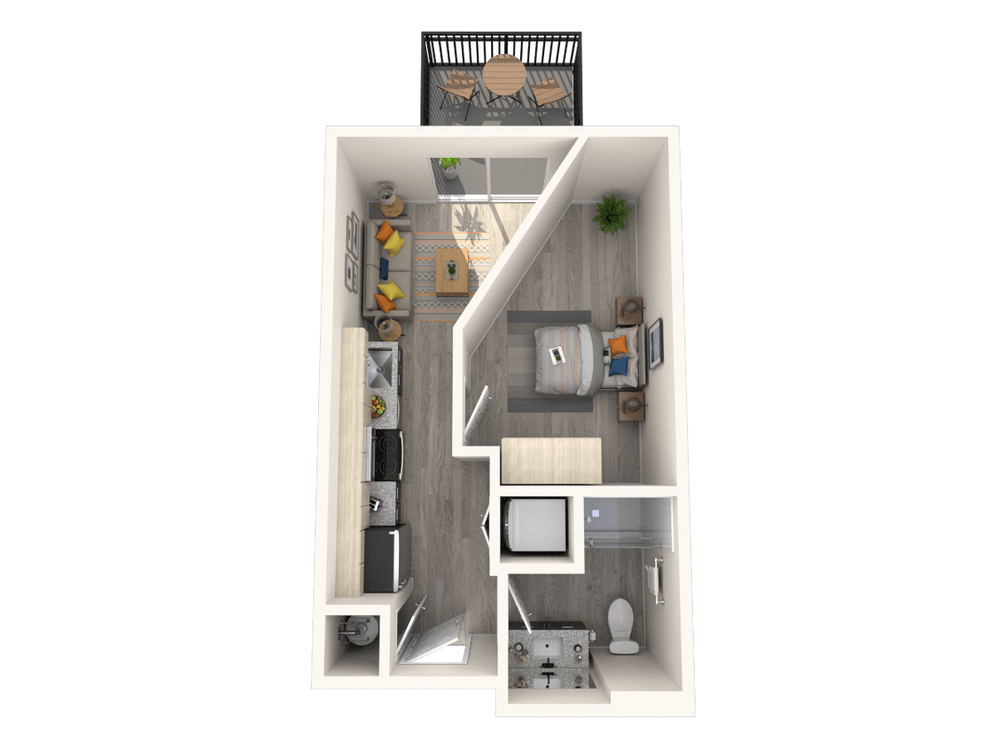 Floor Plan - B1 - 1 Bedroom 1 Bathroom