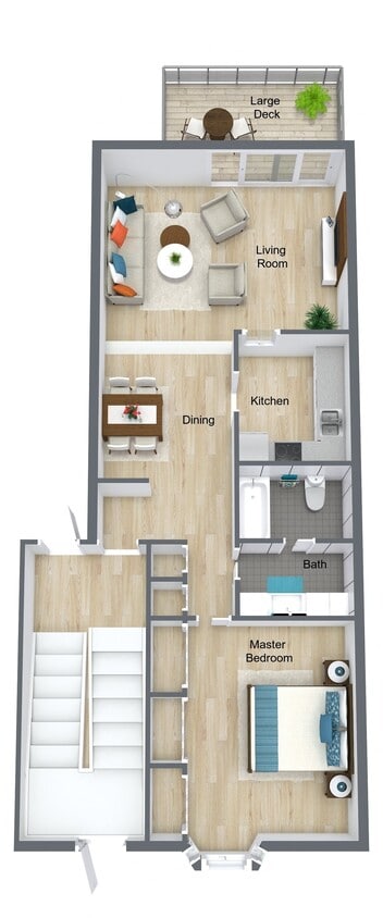 Floor Plan - 1 Bedroom 1 Bathroom A
