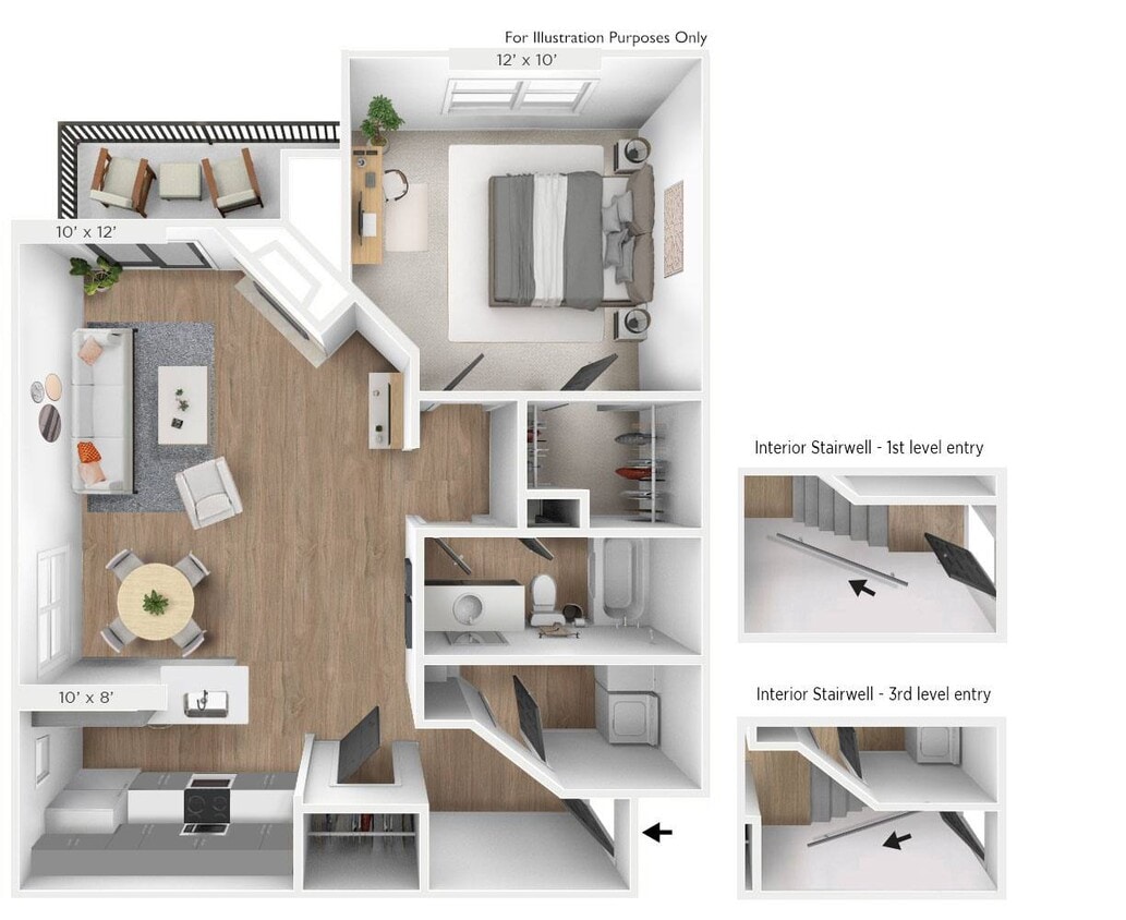 Floor Plan - The Spirit 1 BR 1 BA