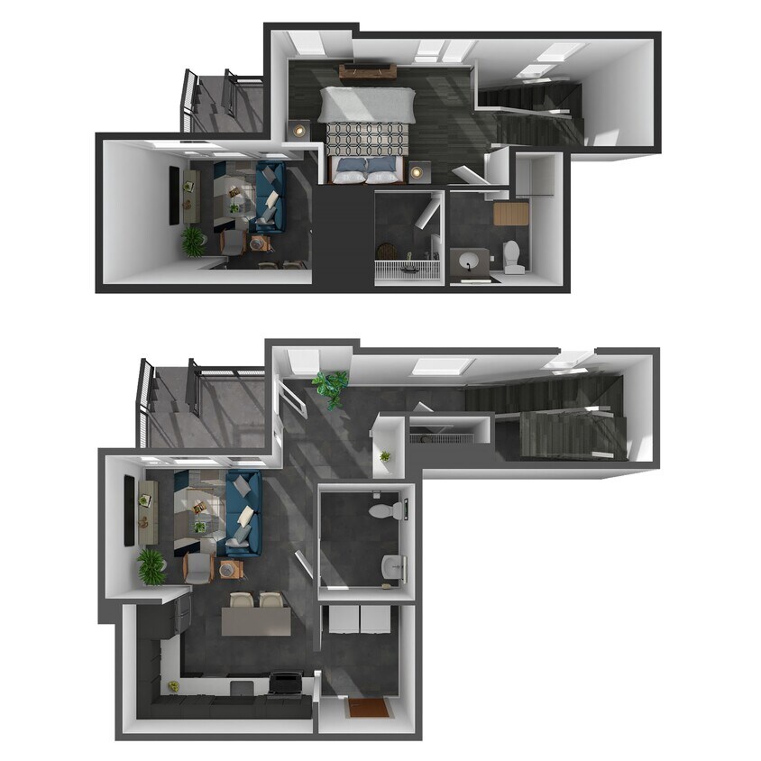 Floor Plan - 1 Bed/1 Bath Live/Work 2 Story