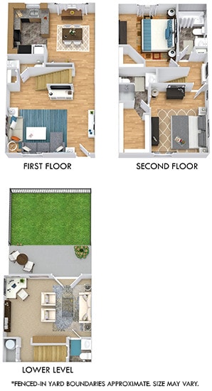 Floor Plan - Burberry Townhouse with Fenced-In Yard and Den