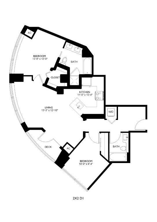 Floor Plan - 2x2 D1