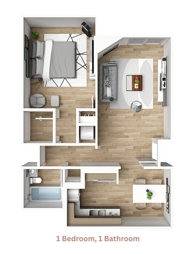 Floor Plan - 1 Bedroom 1 Bathroom