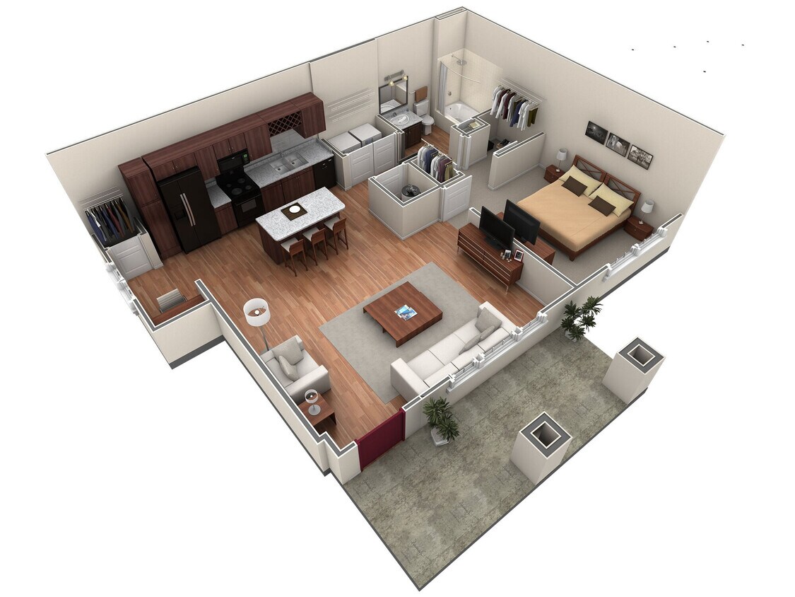 Floor Plan - 1 BR Grand Courtyard