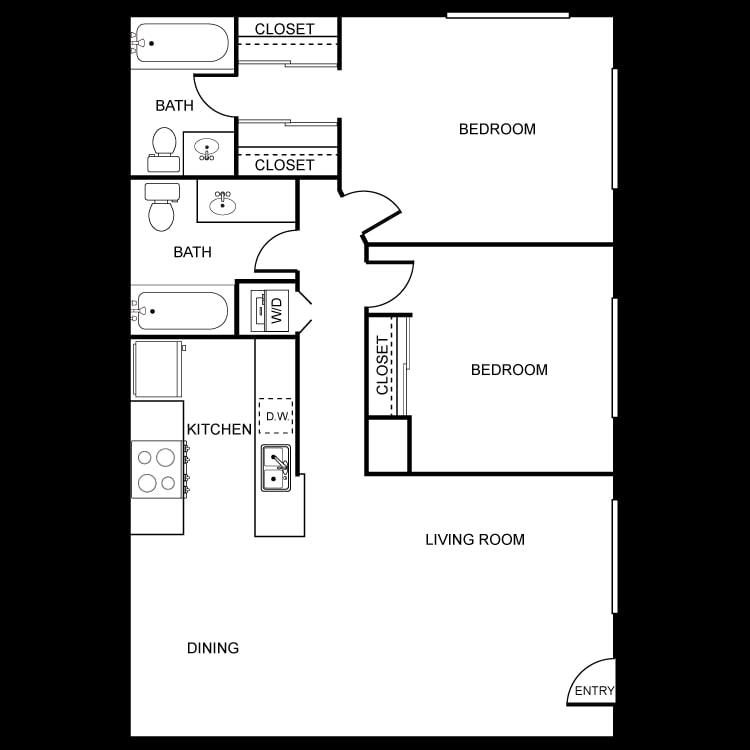 2BR/2BA - Remodeled Units 