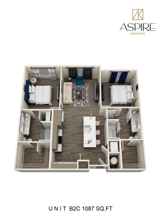 9217-AspireKenwood_Unit B2C_Floorplan.jpg - Two Bedroom