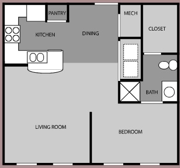 Suite H2R | 1 Bed 1 Bath | 765 sqft - SUITE H2R