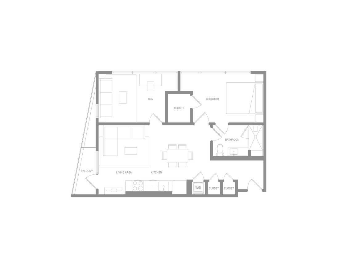 Floor Plan - Alta 1 Bedroom Den A