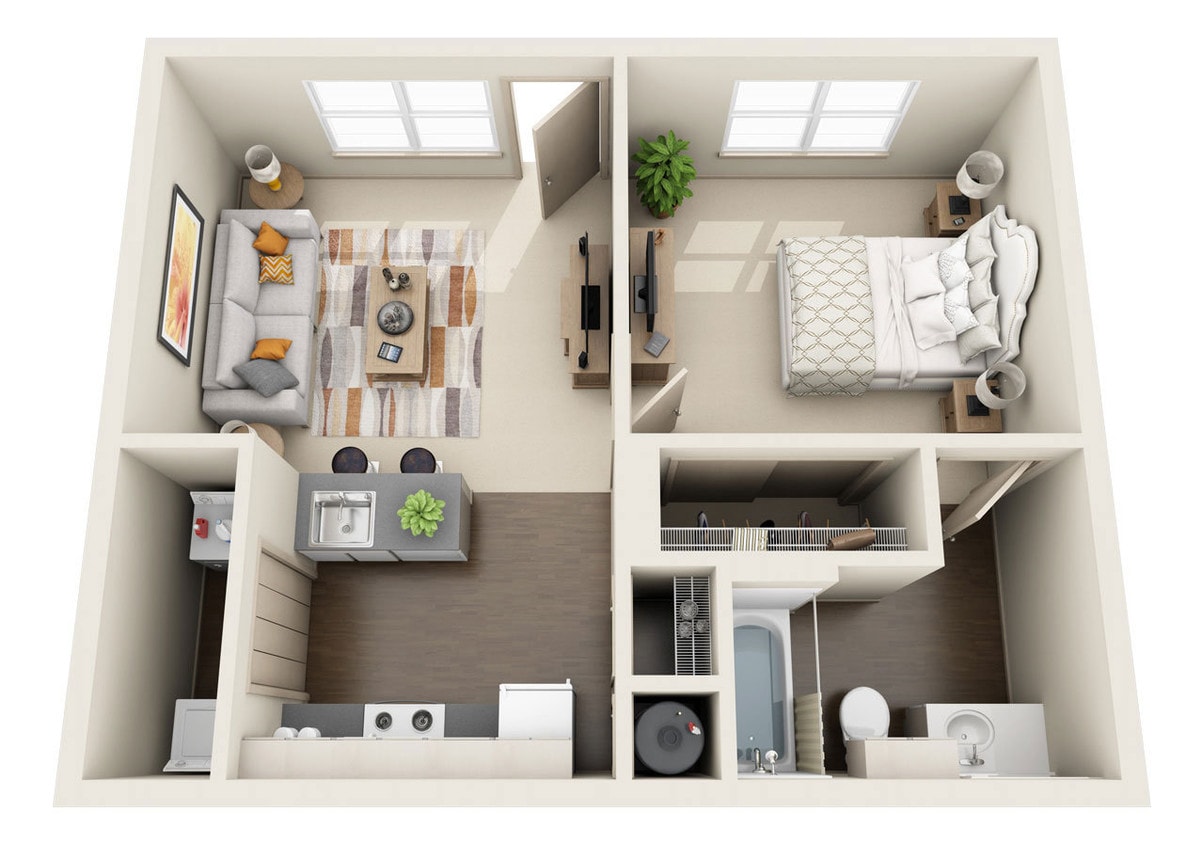 Timberlinks At Denton - A1 Renovated - 1 Beds - 1 Baths - 544 Sq. ft. - A1 Renovated