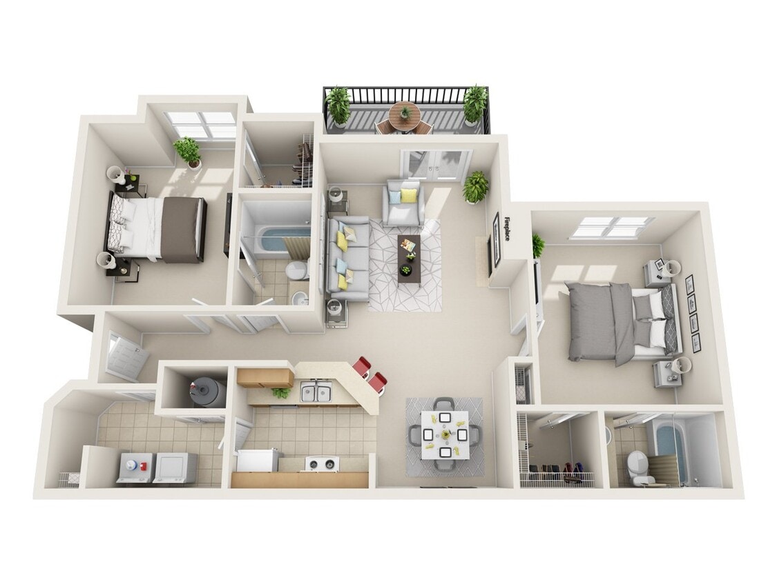Floor Plan - 2 Bedroom 2 Bathroom (ii)