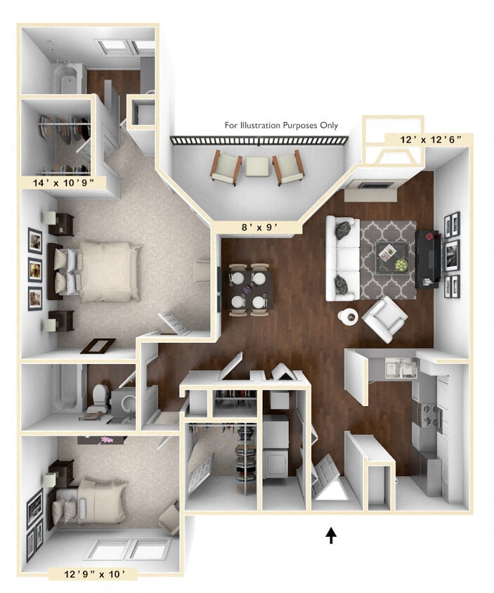 Floor Plan - Triple Crown 2 BR 2 BA