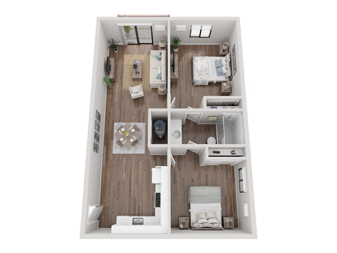 Floor Plan - 2 Bedroom with Balcony