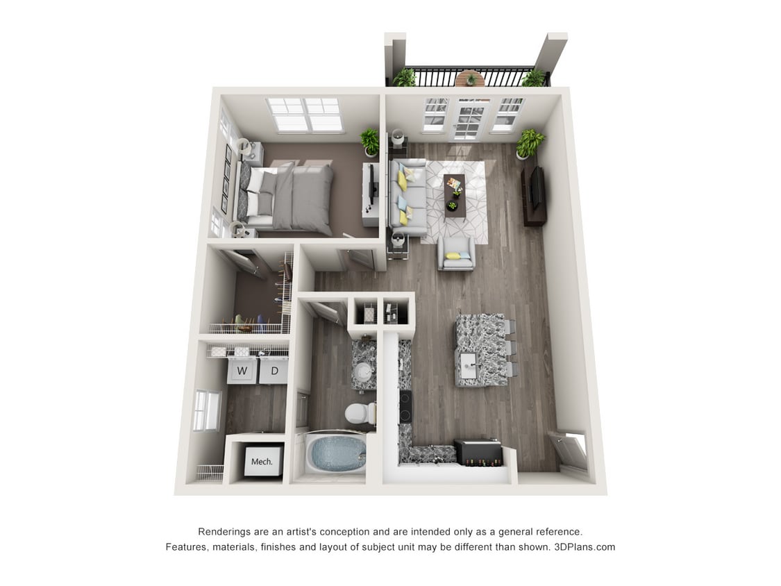 Haven on Tucker_A2.jpg - A2 - One Bedroom, One Bathroom
