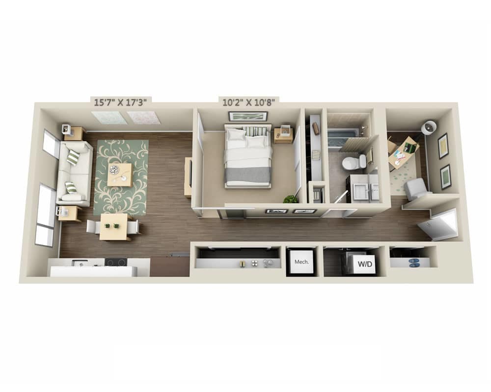 Floor Plan - One Bedroom A1QL