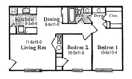 2BR/1BA - Two-Bedroom