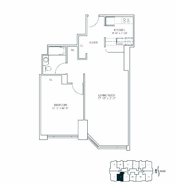 Floor Plan - PACIFIC - 1 Bedroom One Bathroom