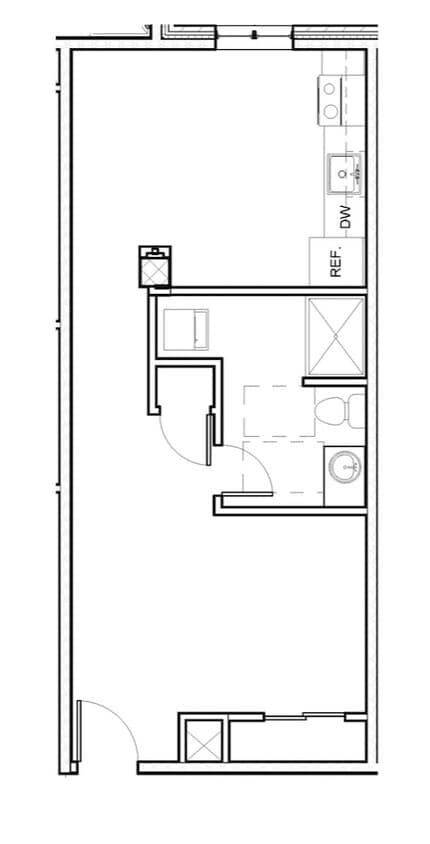 Floor Plan - Long Studio 107