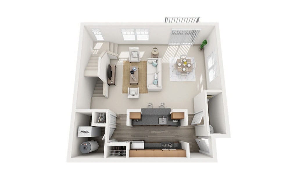 Floor Plan - C6T Two Bedroom Townhouse