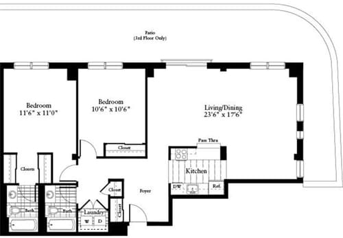 Floor Plan - 2 Bedrooms DD