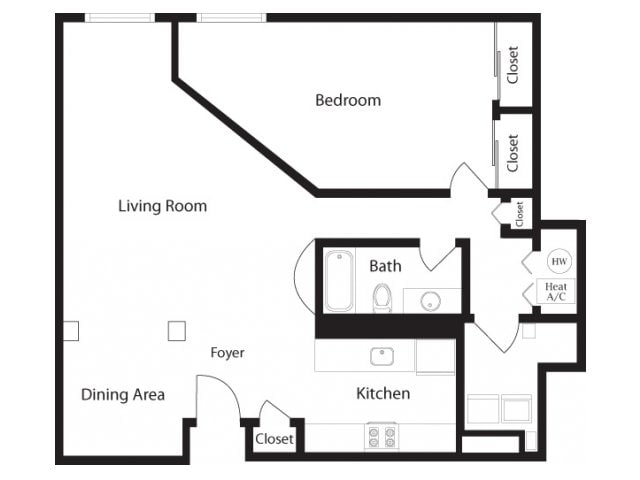 AA - C-AA One Bedroom, One Bathroom