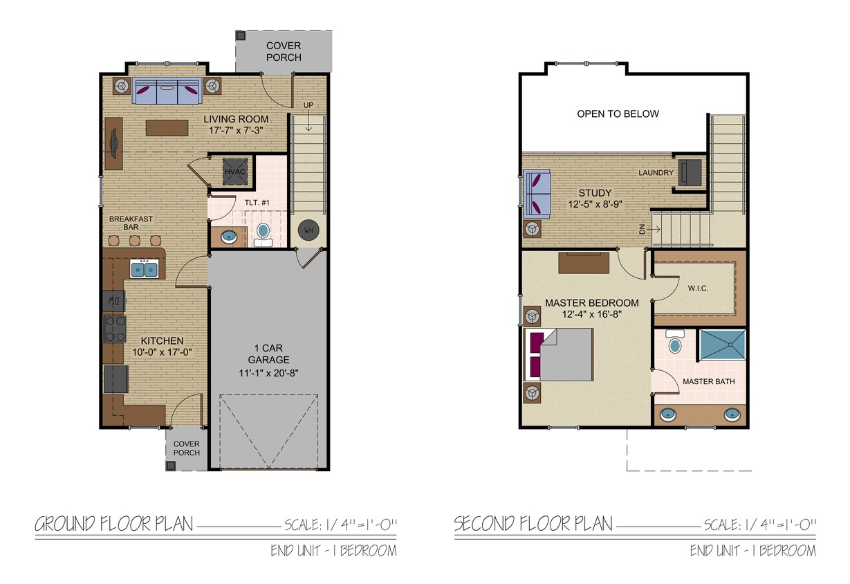 Floor Plan - 1 Bedroom Townhome